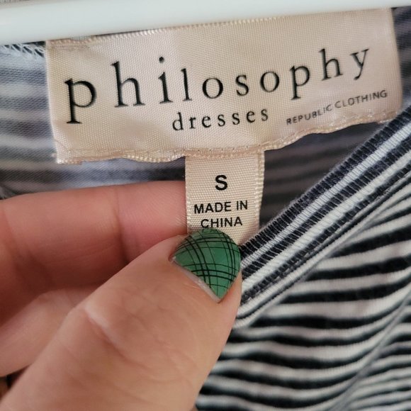 philosophy brand striped sleeveless dress women's small - Picture 3 of 5